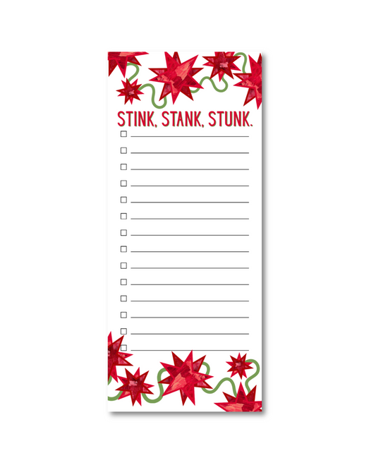 Christmas List Notepad | ‘Stink, Stank, Stunk’ | So Jolly