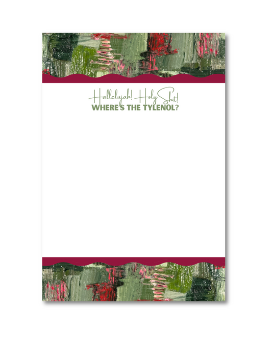 Christmas List Notepad | ‘Hallelujah, Holy Sh*t’ | Holly Bushes
