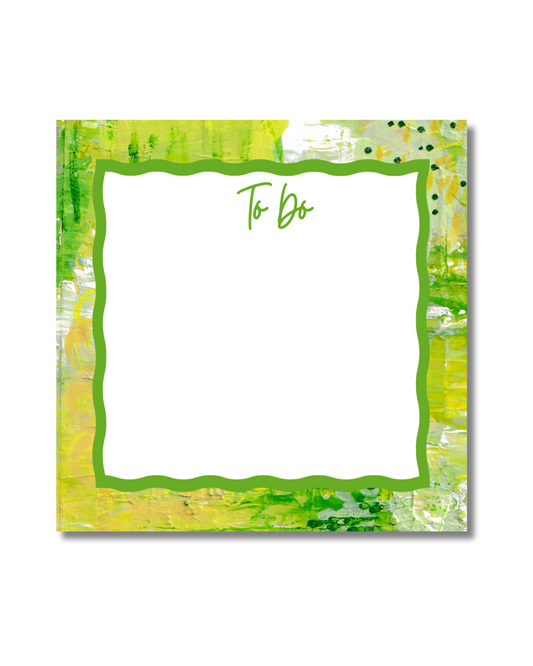 ‘To Do’ Square Notepad | Wavy | Spring Greens