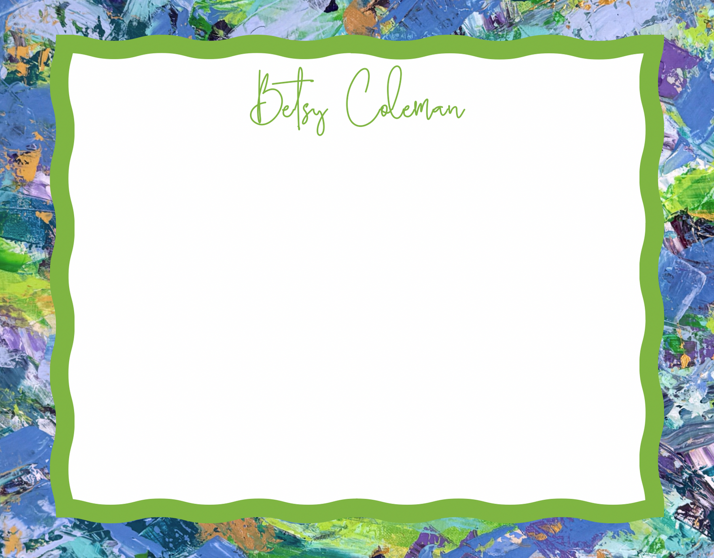 Personalized Notecards in Wavy | Custom Notecard Set
